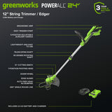 Greenworks ST24B217 Cordless Trimmer Kit 30.5cm 24V