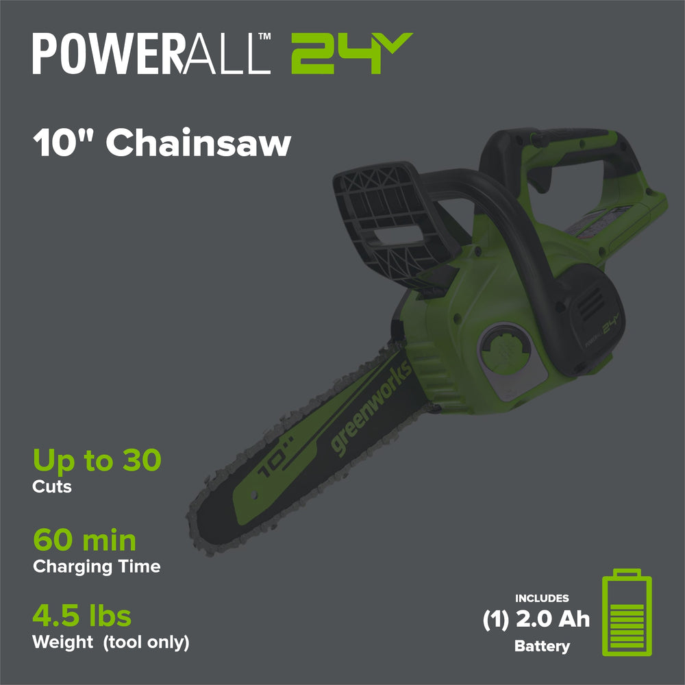 Greenworks CS24B210 Cordless Chainsaw 25.4cm 24V