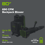 Greenworks BLB492 Cordless Backpack Blower Kit 80V 4.0Ah
