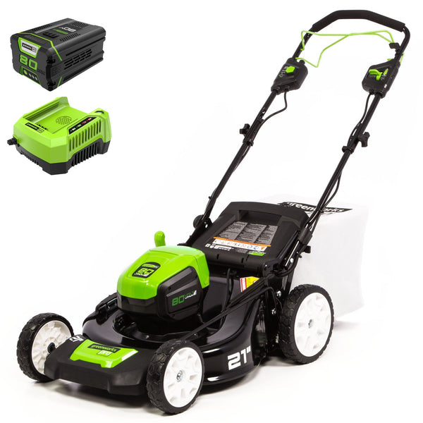 Greenworks LM2138S Cordless Mower Kit 53.3cm 80V 4.0Ah
