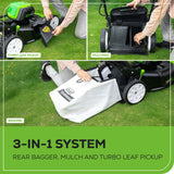 Greenworks LM2138S Cordless Mower Kit 53.3cm 80V 4.0Ah