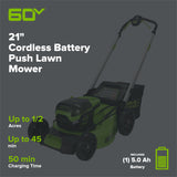 Greenworks MO60L516 Cordless Mower Kit 53.3cm 60V 5.0Ah