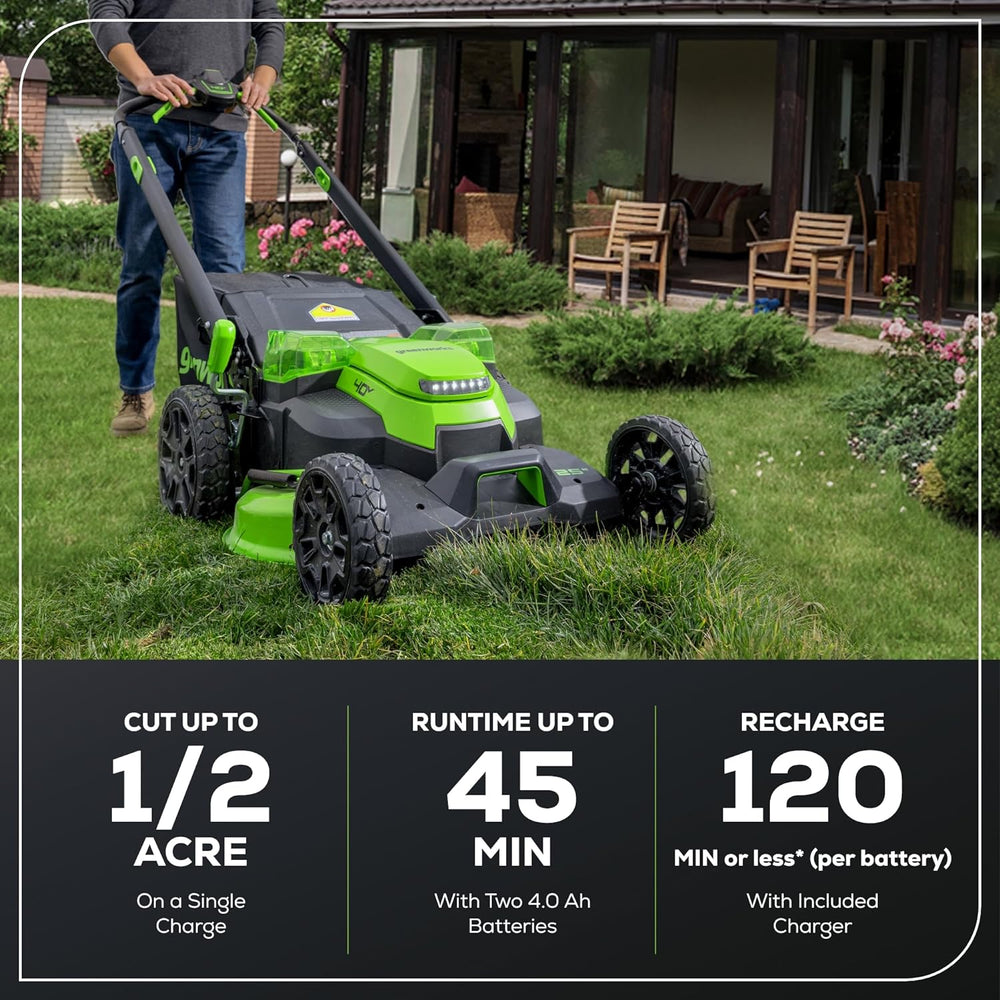 Greenworks MO40L515 Cordless Mower Kit 63.5cm 40V 4.0Ah