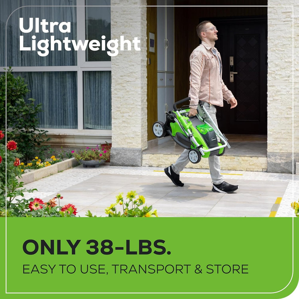 Greenworks LM1604 Cordless Mower Kit 40.6cm 40V