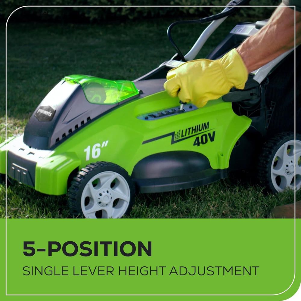 Greenworks LM1604 Cordless Mower Kit 40.6cm 40V