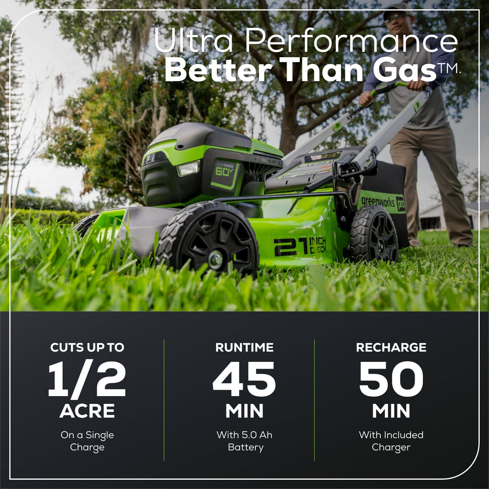 Greenworks MO60L516 Cordless Mower Kit 53.3cm 60V 5.0Ah