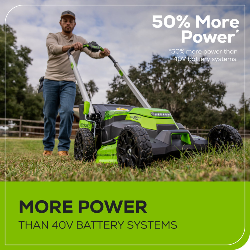 Greenworks MO60L427 Cordless Mower Kit 63.5cm 60V 4.0Ah
