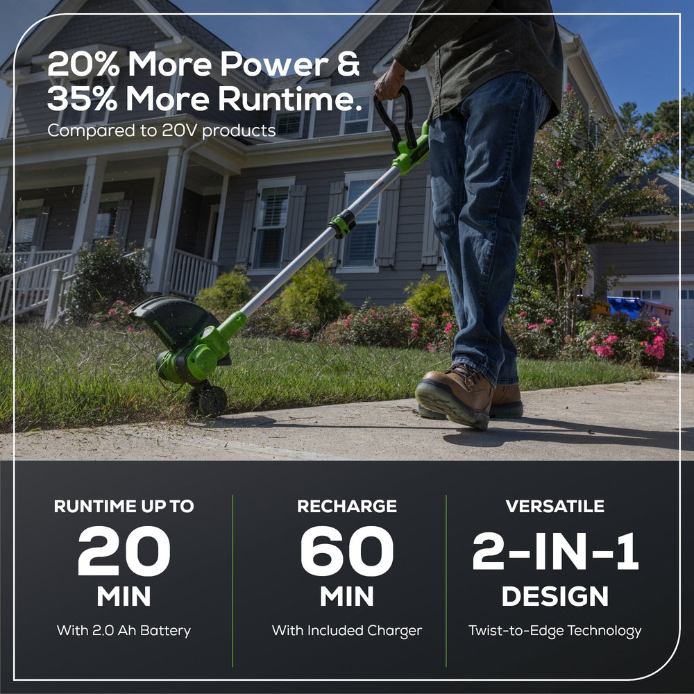 Greenworks ST24B217 Cordless Trimmer Kit 30.5cm 24V